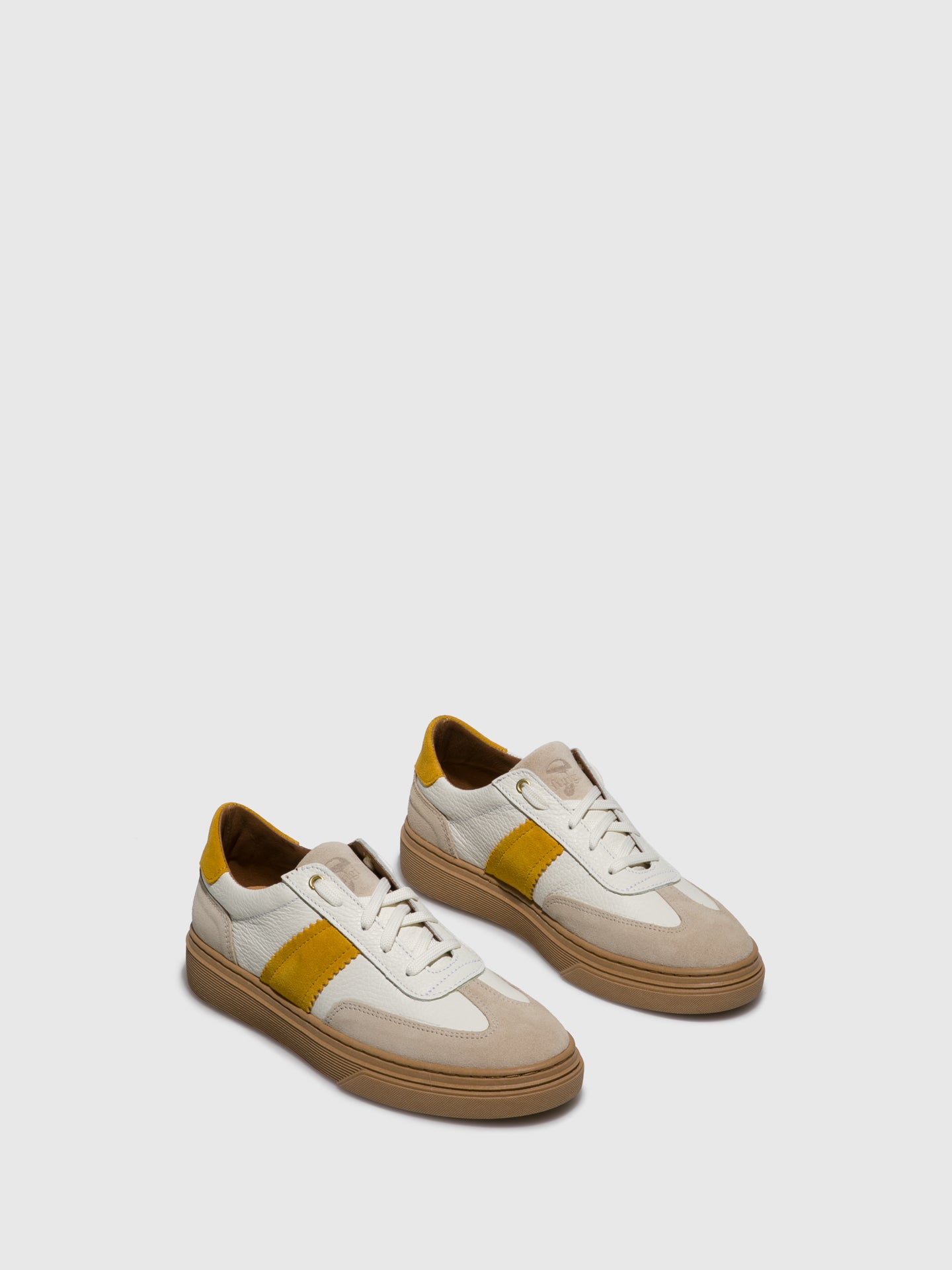 Fungi Yellow White Lace-up Trainers